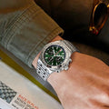  Shop Authentic Breitling Chronomat B01 42 Green Dial Silver Steel Strap Watch for Men - AB0134101L1A1 - Luxxuri
