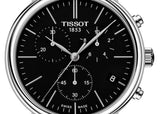 Shop Authentic Tissot Carson Premium Chronograph Black Dial Black Leather Strap Watch For Men - T122.417.16.051.00 - Luxxuri