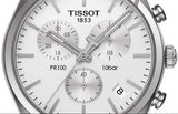  Shop Authentic Tissot T Classic PR 100 Chronograph Silver Dial Silver Steel Strap Watch For Men - T101.417.11.031.00 - Luxxuri
