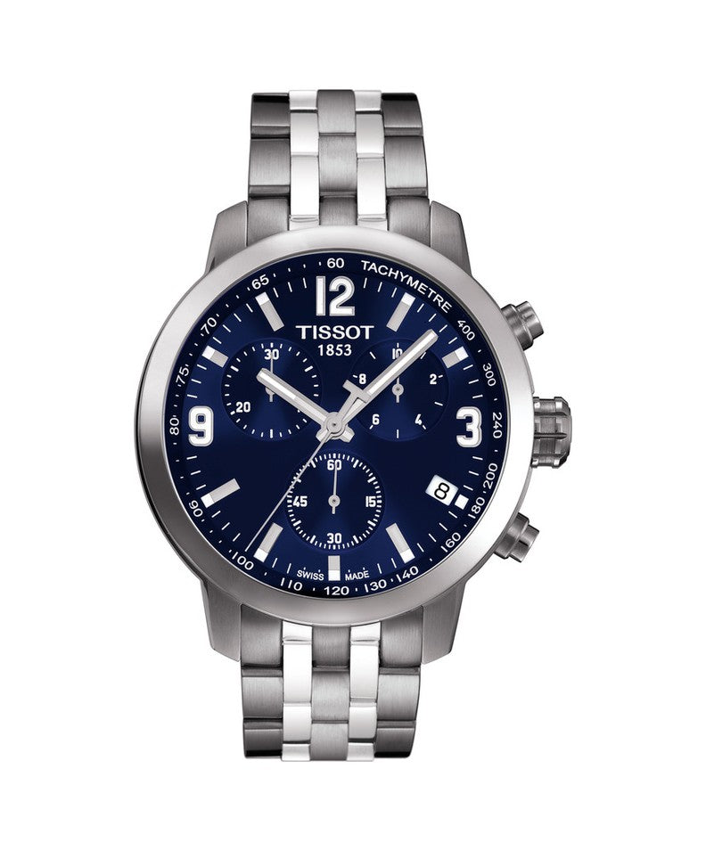  Shop Authentic Tissot PRC 200 Chronograph Quartz Blue Dial Silver Steel Strap Watch For Men - T114.417.11.047.00 - Luxxuri