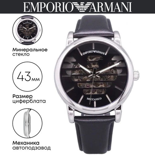  Shop Authentic Emporio Armani Analog Automatic Black Dial Black Leather Strap Watch For Men - AR60040 - Luxxuri