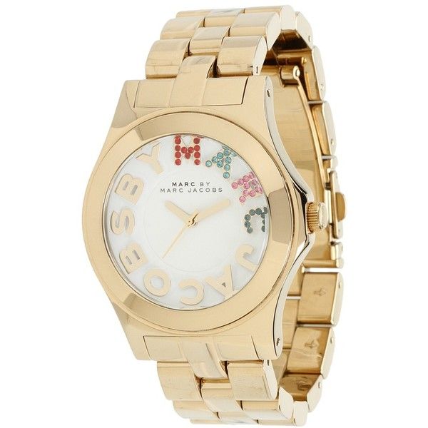 Marc Jacobs Rivera White Dial Gold Steel Strap Watch for Women - MBM3137