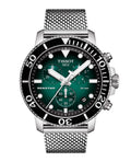 Tissot Seastar 1000 Chronograph Green Dial Silver Mesh Bracelet Watch For Men - T120.417.11.091.00