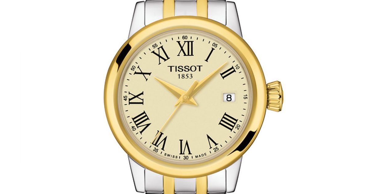  Shop Authentic Tissot Classic Dream Lady Gold Dial Two Tone Steel Strap Watch For Women - T129.210.22.263.00 - Luxxuri