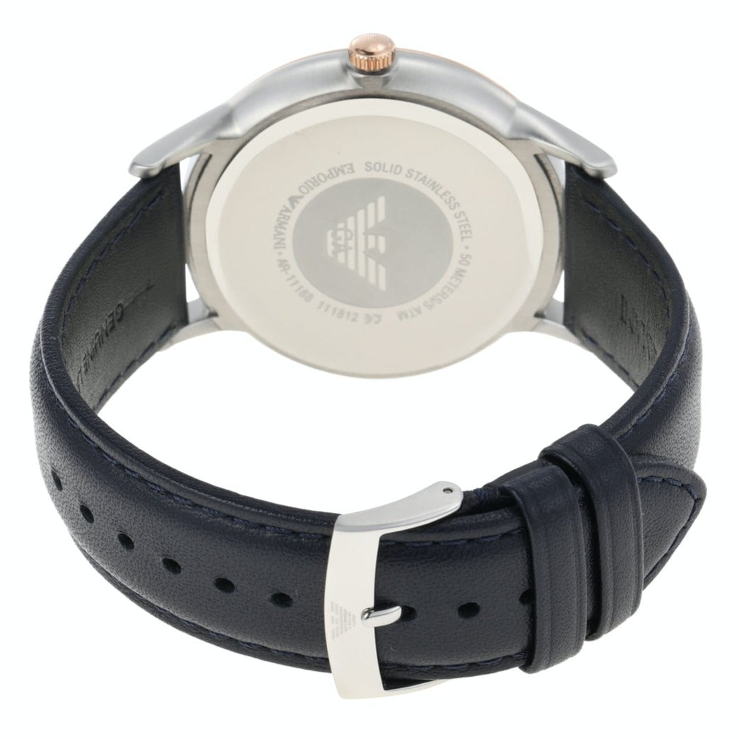  Shop Authentic Emporio Armani Renato Analog Blue Dial Blue Leather Strap Watch For Men - AR11188 - Luxxuri