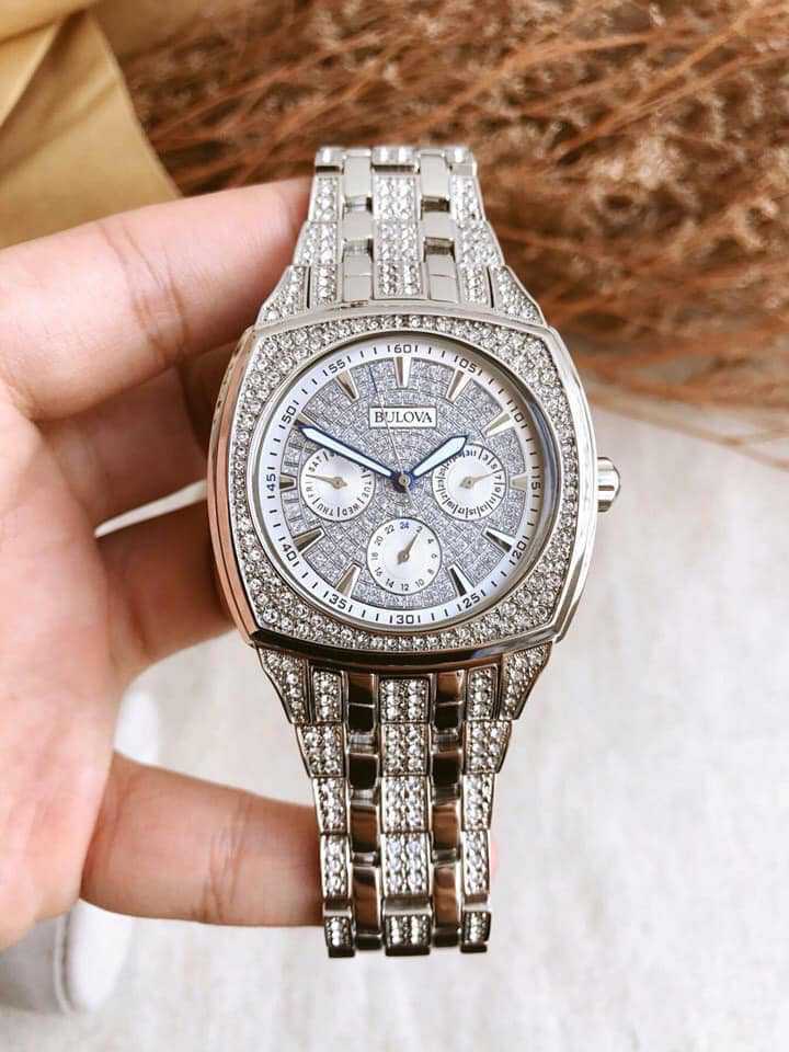  Shop Authentic Bulova Crystal Collection Phantom Silver Dial Silver Steel Strap Watch for Men - 96C002 - Luxxuri