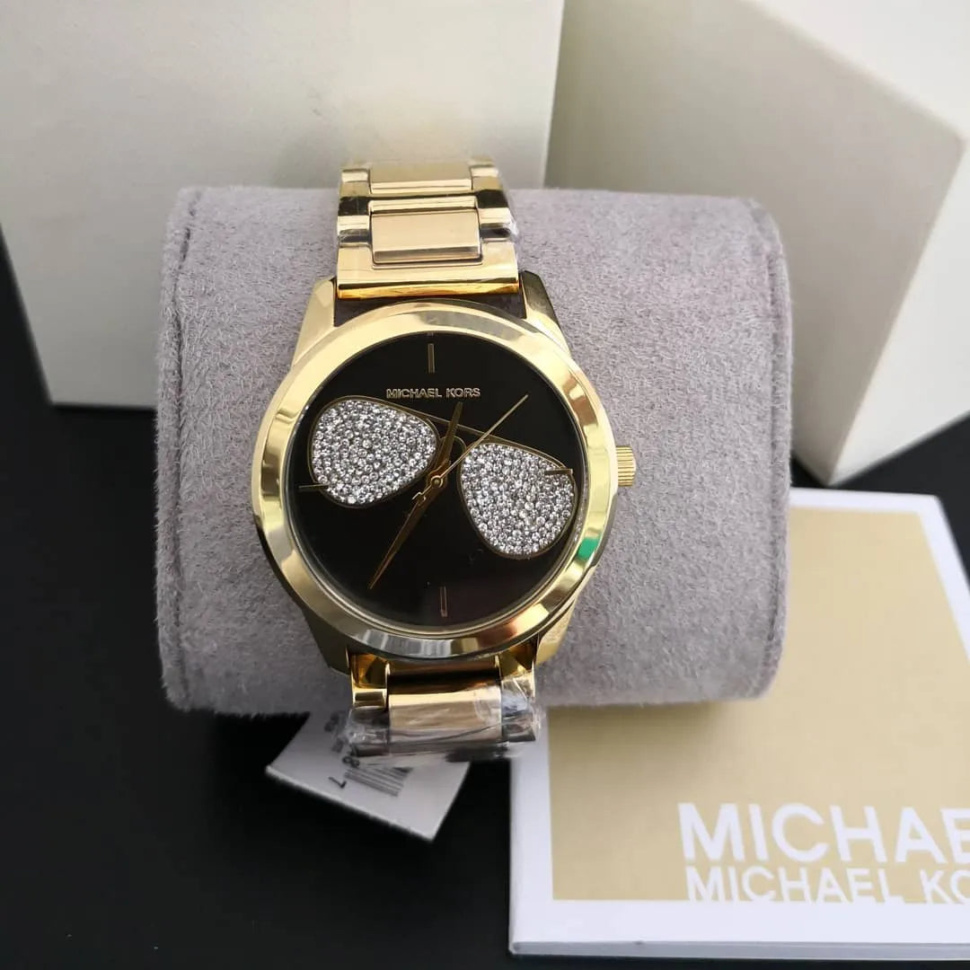 Shop Authentic Michael Kors Hartman Analog Quartz Black Dial Gold Steel Strap Watch For Women - MK3647 - Luxxuri