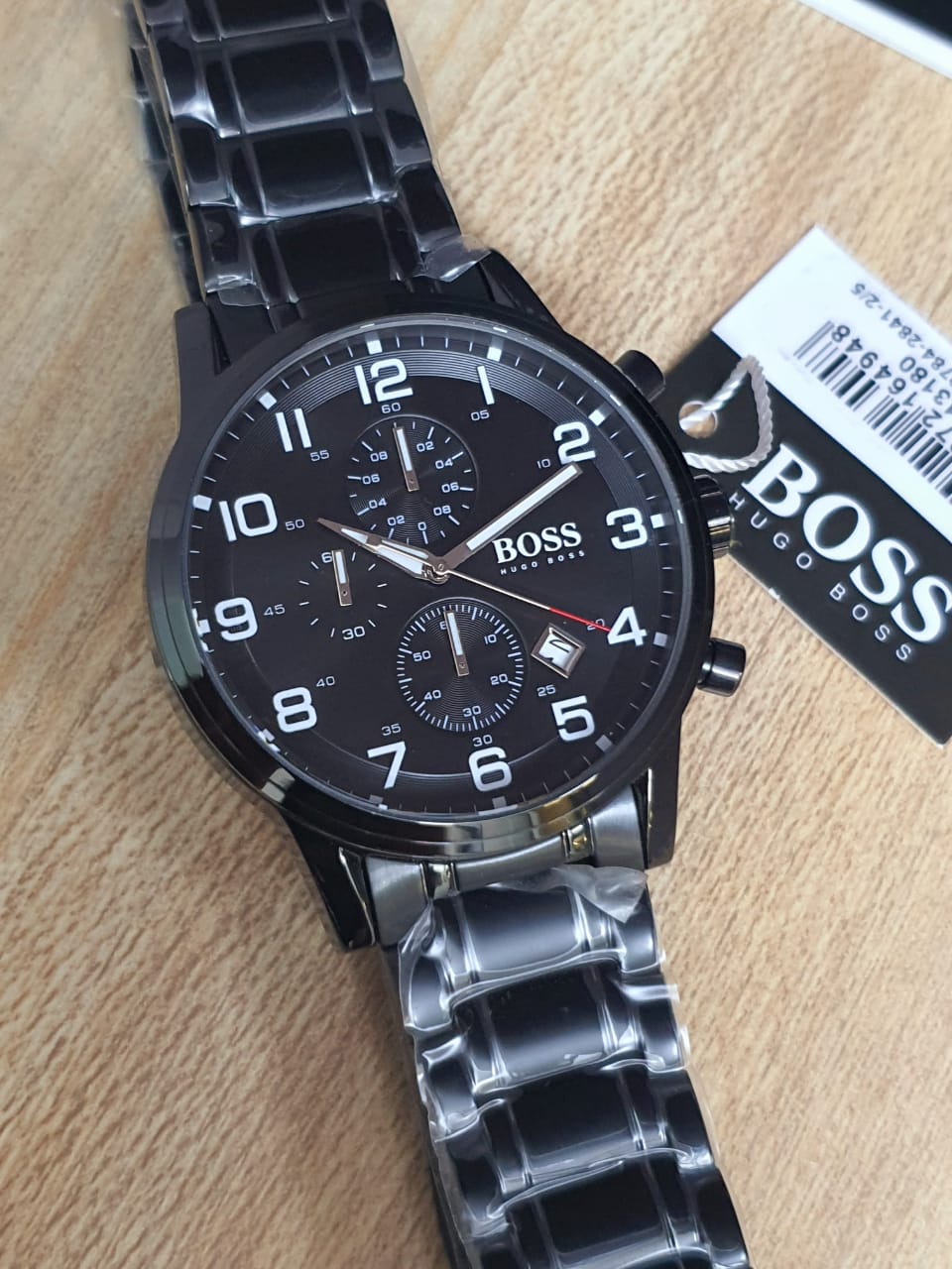  Shop Authentic Hugo Boss Chronograph Black Dial Black Steel Strap Watch for Men - 1513180 - Luxxuri