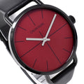  Shop Authentic Calvin Klein Even Maroon Dial Black Leather Strap Watch for Men - K7B214CP - Luxxuri