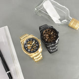  Shop Authentic Fossil Bronson Automatic Skeleton Black Dial Gold Steel Strap Watch for Men - ME3257 - Luxxuri