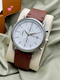  Shop Authentic Fossil The Commuter White Dial Brown Leather Strap Watch for Men - FS5402 - Luxxuri