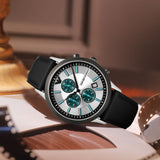  Shop Authentic Emporio Armani Renato Chronograph Silver Dial Black Leather Strap Watch for Men - AR11473 - Luxxuri