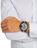  Shop Authentic Diesel Mega Chief Chronograph Silver Dial Black Leather Strap Watch For Men - DZ4512 - Luxxuri