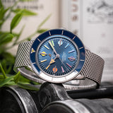  Shop Authentic Breitling Superocean Heritage '57 Special Edition II Blue Dial Silver Mesh Bracelet Watch for Men - A103702A1C1A1 - Luxxuri