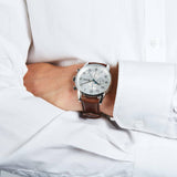  Shop Authentic Hugo Boss Navigator White Dial Brown Leather Strap Watch for Men - 1513495 - Luxxuri