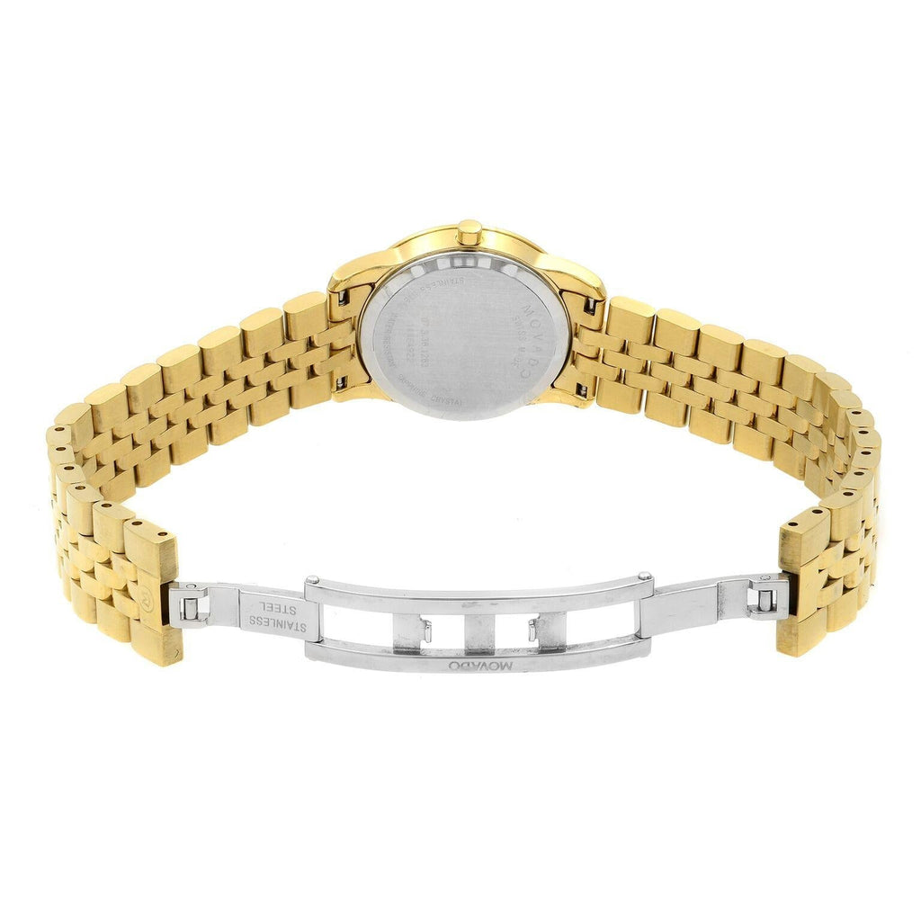  Shop Authentic Movado Museum Classic Quartz Black Dial Gold Steel Strap Watch For Women - 0607005 - Luxxuri