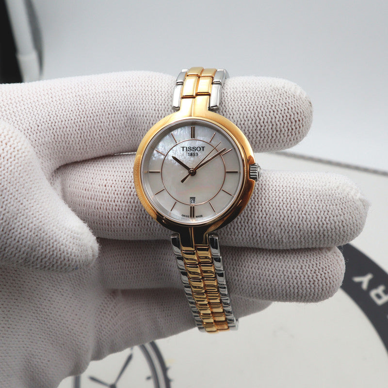  Shop Authentic Tissot T Lady Flamingo Mother of Pearl White Dial Two Tone Steel Strap Watch For Women - T094.210.22.111.00 - Luxxuri