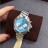  Shop Authentic Michael Kors Bradshaw Chronograph Blue Dial Silver Steel Strap Watch For Women - MK6098 - Luxxuri