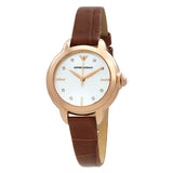  Shop Authentic Emporio Armani Mia Quartz Silver Dial Brown Leather Strap Watch For Women - AR11525 - Luxxuri