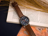  Shop Authentic Hugo Boss Allure Blue Dial Brown Leather Strap Watch for Men - 1513921 - Luxxuri