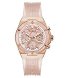  Shop Authentic Guess Athena Rose Gold Dial Rose Gold Rubber Strap Watch for Women - GW0409L3 - Luxxuri