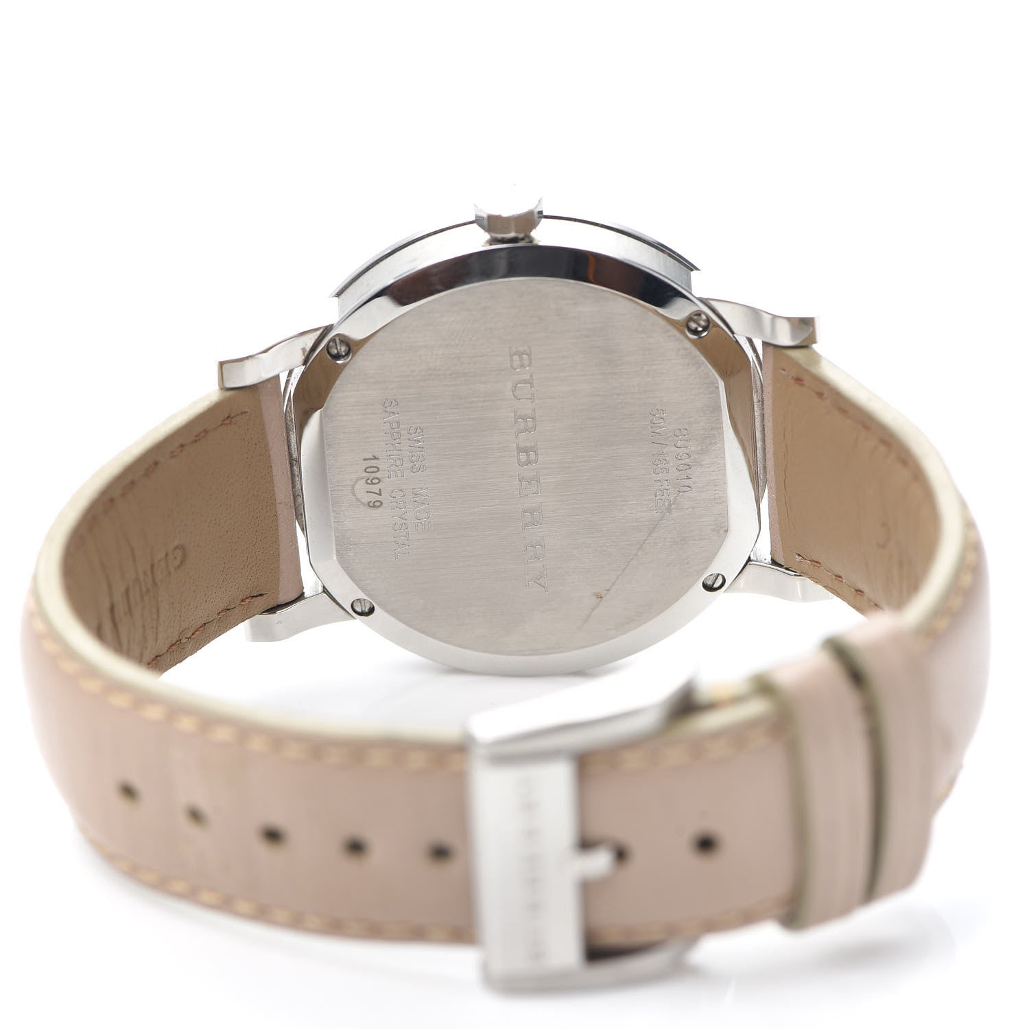  Shop Authentic Burberry The City Silver Dial Beige Leather Strap Unisex Watch - BU9010 - Luxxuri