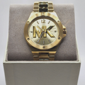 Shop Authentic Michael Kors Lennox Three-Hand Quartz Gold Dial Gold Steel Strap Watch For Men - MK8939 - Luxxuri
