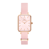  Shop Authentic Daniel Wellington Quadro Pressed Mother of Pearl Pink Dial Pink Nylon Strap Watch For Women - DW00100509 - Luxxuri