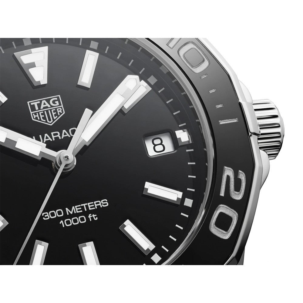 Tag Heuer Aquaracer Quartz Black Dial Two Tone Steel Strap Watch for Men - WAY131A.BA0913