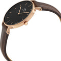  Shop Authentic Daniel Wellington Classic Petite Bristol Black Dial Brown Leather Strap Watch For Women - DW00100165 - Luxxuri