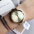  Shop Authentic Michael Kors Garner Quartz Gold Dial Gold Steel Strap Watch For Women - MK6408 - Luxxuri