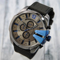 Shop Authentic Diesel Mega Chief Chronograph Black Dial Black Leather Strap Watch For Men - DZ4500 - Luxxuri