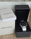  Shop Authentic Emporio Armani Chronograph Black Dial Silver Steel Strap Watch For Men - AR11017 - Luxxuri