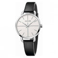  Shop Authentic Calvin Klein Evan White Dial Black Leather Strap Watch for Women - K7B231CY - Luxxuri