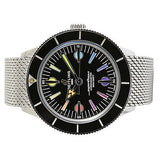  Shop Authentic Breitling Superocean Heritage '57 Black Dial Silver Mesh Bracelet Watch for Men - A103701A1B1A1 - Luxxuri