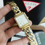  Shop Authentic Guess Vanity Diamonds Silver Dial Gold Steel Strap Watch for Women - W1030L2 - Luxxuri