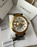  Shop Authentic Versace Aion Chronograph White Dial Green Leather Strap Watch for Men - VBR020017 - Luxxuri