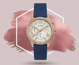  Shop Authentic Guess Solar White Rose Gold Dial Blue Rubber Strap Watch For Women - W1135L3 - Luxxuri