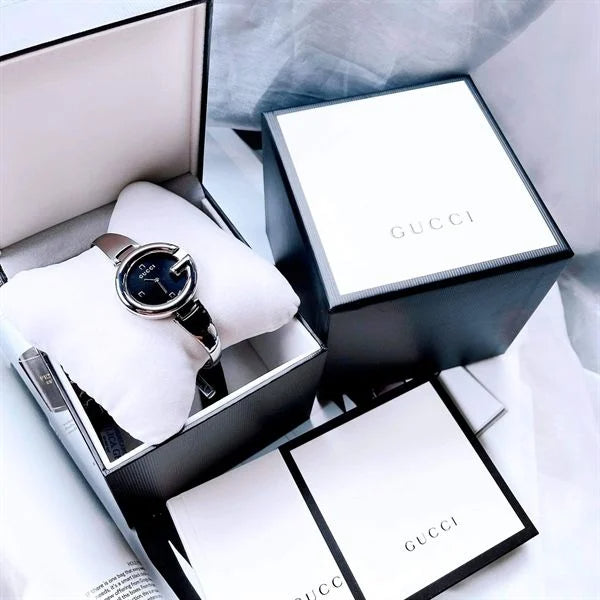  Shop Authentic Gucci Guccissima Black Dial Silver Steel Strap Watch For Women - YA134301 - Luxxuri