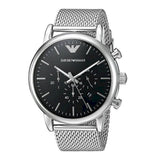  Shop Authentic Emporio Armani Luigi Black Dial Silver Mesh Bracelet Watch For Men - AR8032 - Luxxuri
