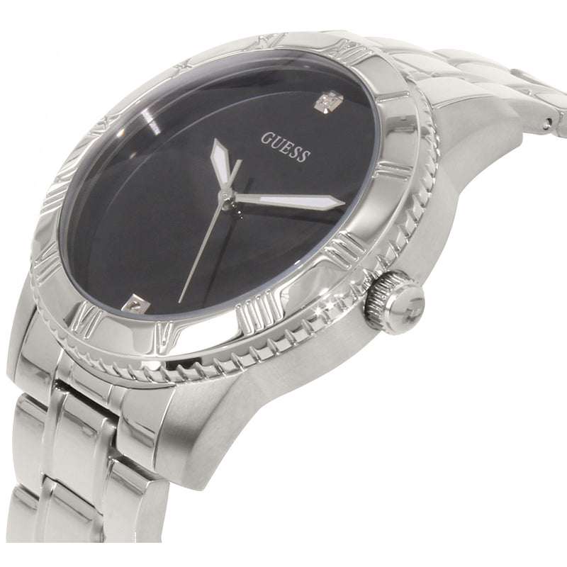 Shop Authentic Guess Minimal Black Dial Silver Steel Strap Watch for Men - W0416G1 - Luxxuri