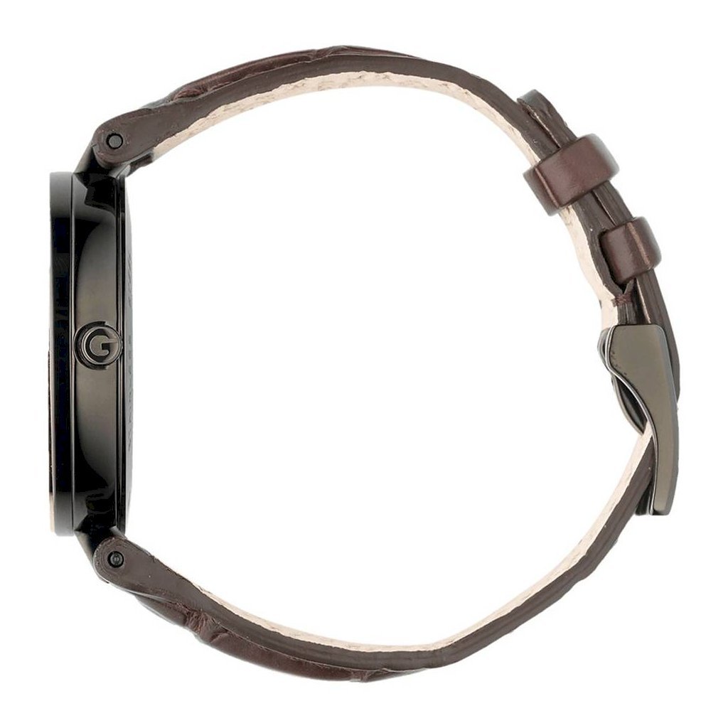  Shop Authentic Gucci Interlocking G 18K Gold Black Dial Brown Leather Strap Watch For Women - YA133304 - Luxxuri
