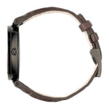  Shop Authentic Gucci Interlocking G 18K Gold Black Dial Brown Leather Strap Watch For Women - YA133304 - Luxxuri