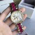  Shop Authentic Michael Kors Ritz Chronograph Gold Dial Two Tone Steel Strap Watch For Women - MK6517 - Luxxuri