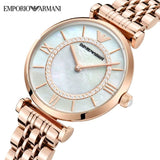  Shop Authentic Emporio Armani Gianni T Bar Mother of Pearl Rose Gold Stainless Steel Strap Watch For Women - AR1909 - Luxxuri