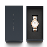  Shop Authentic Daniel Wellington Iconic Link White Dial Two Tone Steel Strap Watch For Women - DW00100359 - Luxxuri