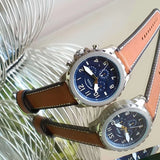  Shop Authentic Fossil Bowman Chronograph Blue Dial Brown Leather Strap Watch for Men - FS5602 - Luxxuri