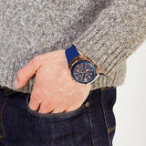  Shop Authentic Guess Force Blue & Rose Gold Dial Blue Silicone Strap Watch For Men - W0674G2 - Luxxuri