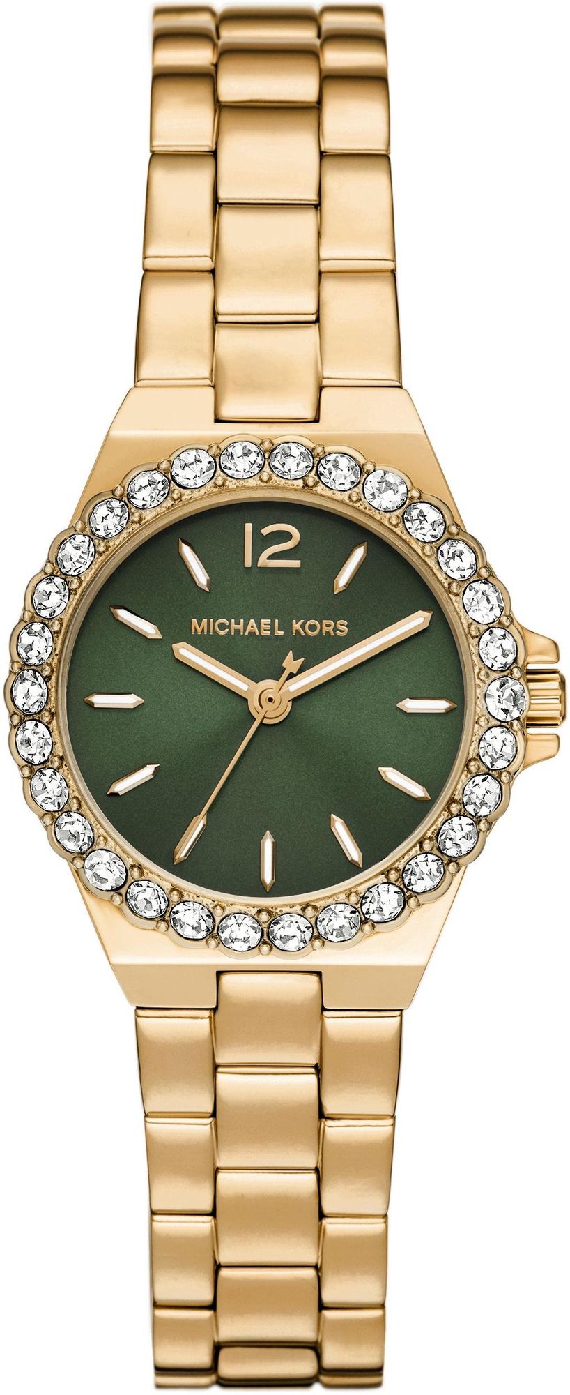  Shop Authentic Michael Kors Lennox Quartz Green Dial Gold Steel Strap Watch For Women - MK7395 - Luxxuri
