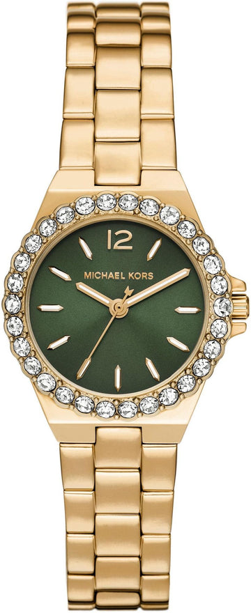  Shop Authentic Michael Kors Lennox Quartz Green Dial Gold Steel Strap Watch For Women - MK7395 - Luxxuri